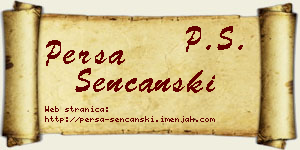 Persa Senćanski vizit kartica